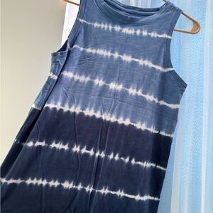 Time and Tru Blue Tie-Dye Tank Top